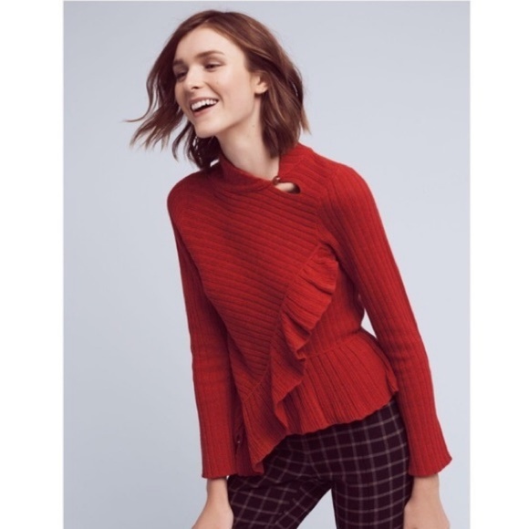 Anthropologie Sweaters - Anthropologie | Cascading Ruffle Sweater | A62